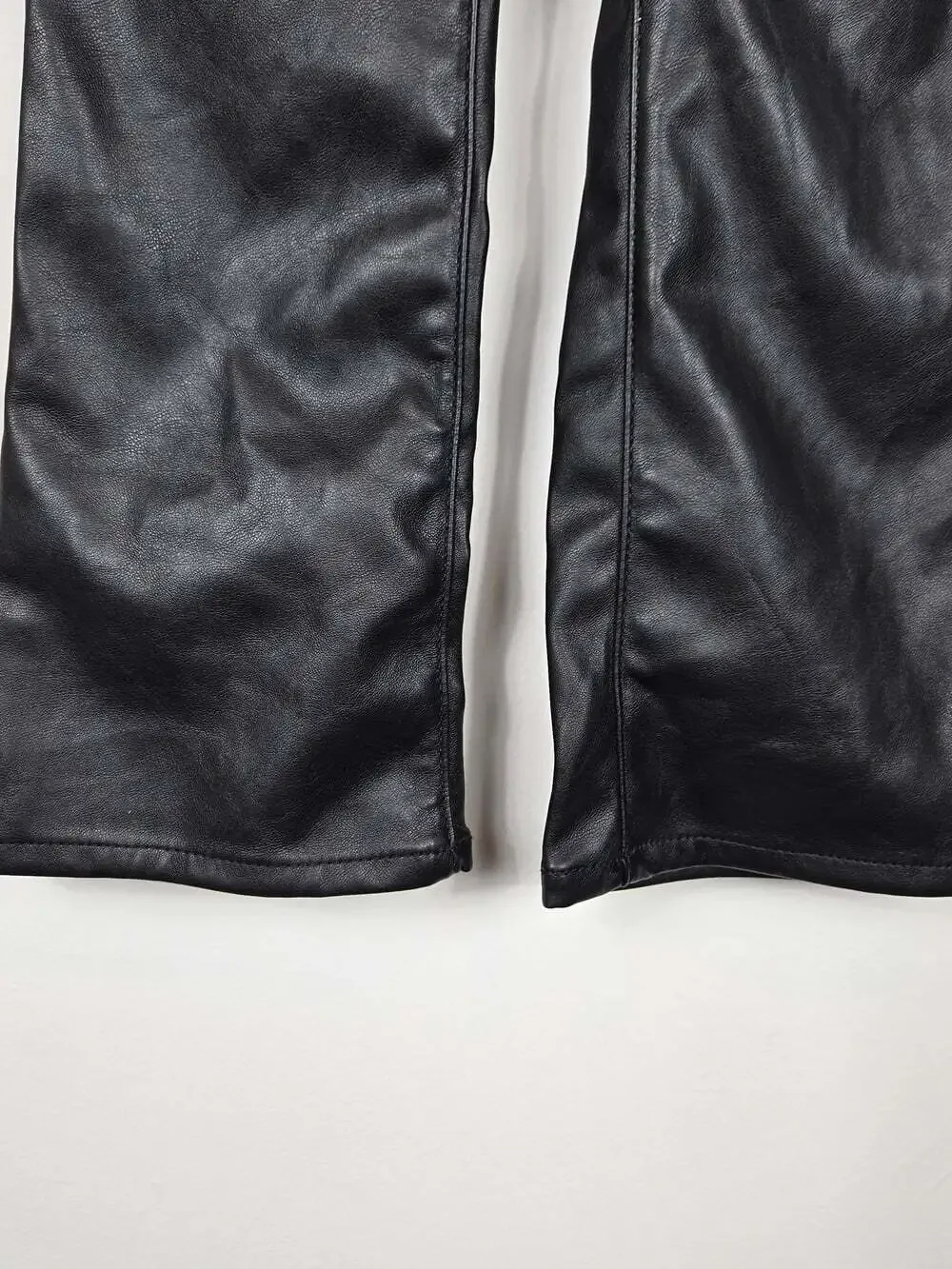 Baby Gap Girls Size 4 Black Faux Leather Flare Pants Y2K
